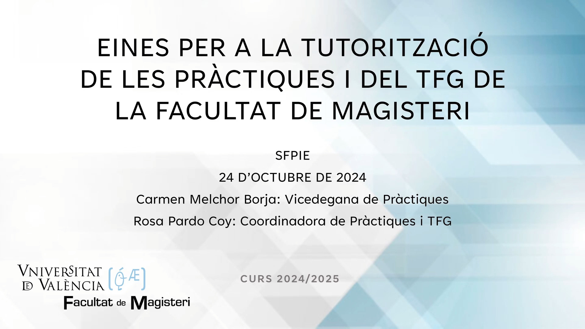 Eines per a la tutorització de les Pràctiques i del TFG de la Facultat de Magisteri