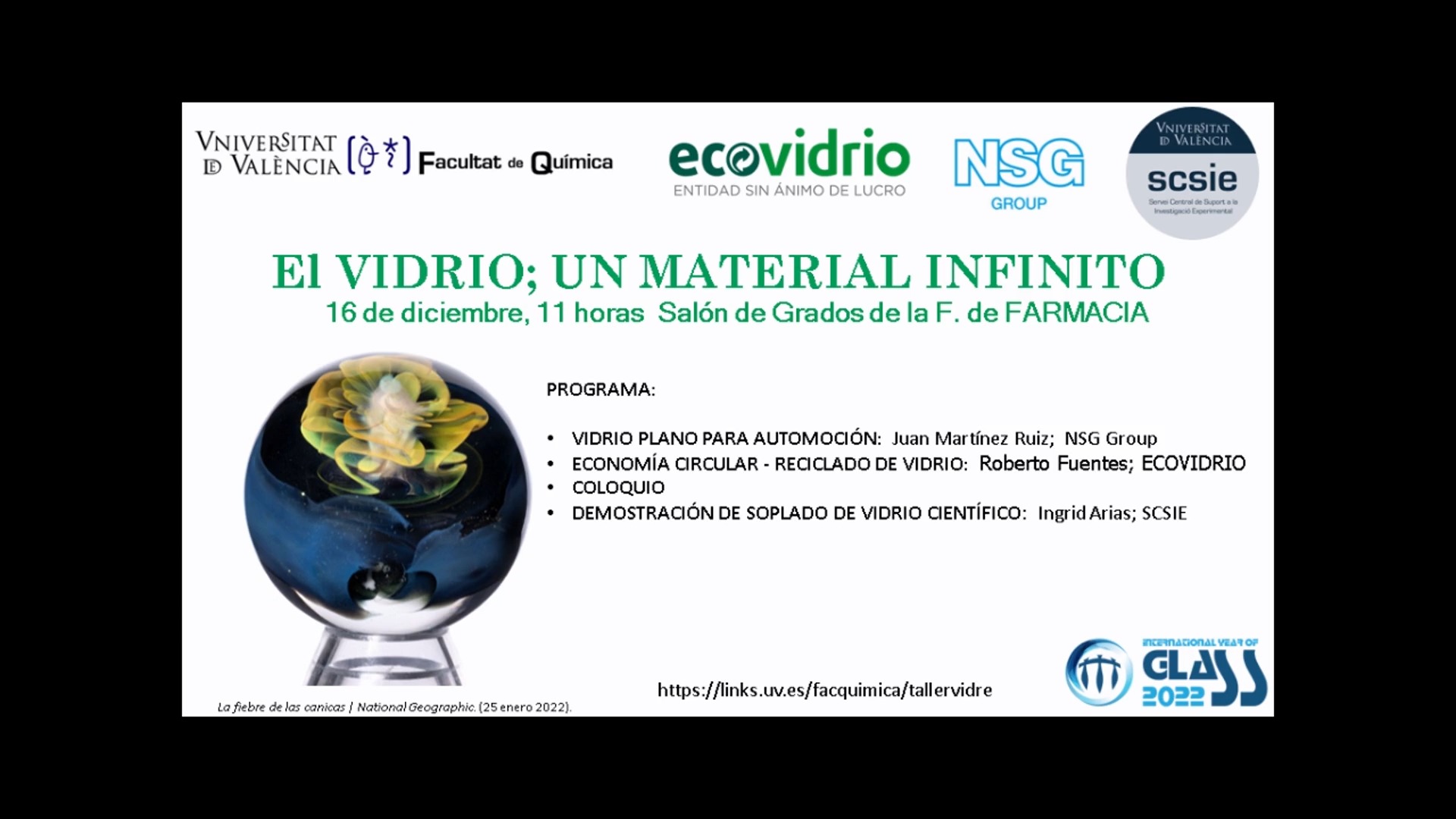 SEMINARIO El VIDRIO: UN MATERIAL INFINITO