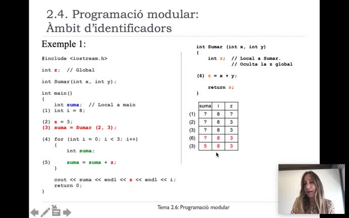 Tema 2.6. Programació Modular. Ámbit variables. Example 1.