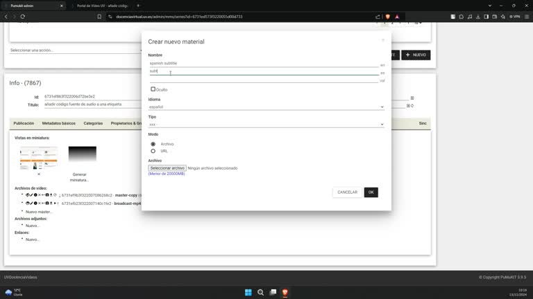 Configuración de subtítulos