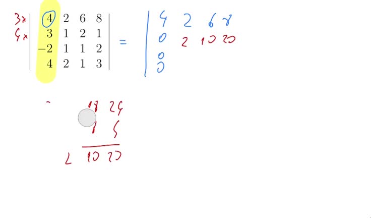 Cálculo de determinantes 4 x 4